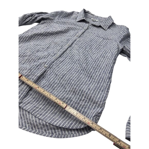 Lucky Brand Blue/White Striped Button-Down Shirt Womens M Cotton Blend Casual - Picture 11 of 11